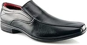 Mens New Office Work Back To School Slip On Twin Gusset Formal Shoes Size 7-14 - Black - UK 10