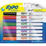 EXPO Low-Odor Dry Erase Markers with Ultra-Fine Tip (Assorted Colours) -Pack of 8