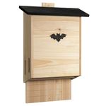 Navaris Bat House - Solid Wood Bat Houses Bat Box for Outdoors with Stylish Black Roof Design - Bat Nesting Boxes for Gardens UK - No Assembly Required - Spacious Design - Large