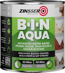 Zinsser B-I-N AQUA Primer Sealer, 1L – Water-Based Stain Blocker