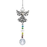 Window Hanging Suncatcher with Crystal, Angel Hanging Rainbow Maker Ornament for garden corridors and Home Decoration (Angel)