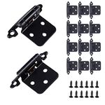 Overlay Cabinet Hinges Matte Black - 1/2"Overlay Cabinet Door Hinge,50 Pack Hinges for Kitchen Cabinet Self-Closing Cabinet Hinges Hardware with Screwrs(25 Pairs)(1.5mm Thickness)