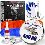 Magfishion - Powerful Neodymium Magnet - 880 lb (400kg) - Fishing Magnet Kit - Ø 90 mm - With 2 Ropes (10M& 20M) - Triple Hook - Gloves - Magnetic Fishing - Fishing Magnets Strong