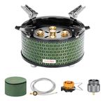 ONLYFIRE OUTDOOR LIVING Portable Camping Stove with Storage Bag & Foldable Brackets, 5 Burners Propane Camp Stove for Outdoor Cooking Picnic Camping Backpacking Hiking RV, Green GS344