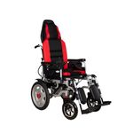 EverActiv Ecorider Electric Wheelchair with Additional Headrest, Red, 180° Reclining, Elevating Detachable Footrest, Foldable Mobility Chair for Elderly and Disabled, Made in India | Top Selling Brand on Amazon