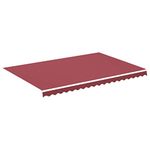 vidaXL Awning Replacement Canopy - Burgundy Red Polyester Top 4.5x3 m, UV and Water-Resistant, Patio/Garden Sunshade, Includes Valance