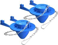 2-Pack Universal 2" Toilet Flapper Replacement Kit - Durable Rubber & Stainless Steel Chain (Blue)