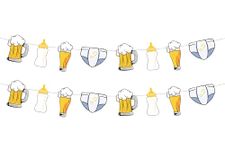 Kreatwow Beer and Diaper Party Garland Decorations Beer Baby Shower Garland Baby Brewing Baby Shower Decorations Beer Gender Reveal Party Decors Diaper Pregnancy Celebration Baby Shower Party Supplies