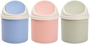 3PCS Office Mini Table Waste Bin, Waste Paper Can, Trash Can Desk Bin with Lid, Plastic Wastebasket, Small Swing Top Desktop Dustbin, Countertop Garbage Storage Bucket for Bedrooms Bathroom Kitchen