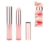 JAMVOLO 2pcs New Silicone Lip Brush, Silicone Lip Applicator for Lipstick&Lip Gloss&Lip Tint&Lip Mask, Lip Makeup Brush with Dust Cap, Concealer Applicator(Pink)