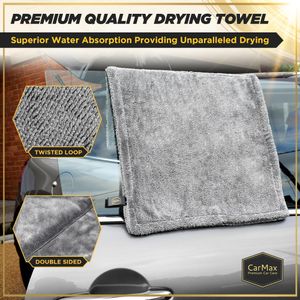CarMax Twisted Loop XXL Car Drying Towel – Double-Sided Microfibre 90x60cm 1400gsm