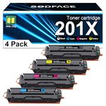 SODFACE 201X 201A Toner Cartridge Compatible for HP M277dw Toner 201X 201A for Color LaserJet Pro MFP M277dw M252dw M277n M274n M252n CF400X CF401X CF402X CF403X (Black Cyan Yellow Magenta, 4-Pack)