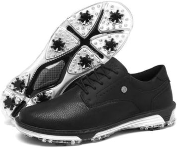 ULTIANT Mens Golf Shoes Traditions Spikeless Size 7.5-13(Black,48)