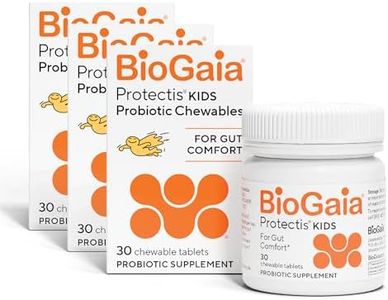 BioGaia Kids Probiotic Chewables | Promote Regularity | Ease Occasional Tummy Troubles | Ages 3+ | Allergen, Dairy, Soy & Gluten Free | Backed by 30 Years of Probiotic Research | 90 Day Supply