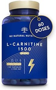 Natural L CARNITINE 1500mg. Fat Burner Pills Supplement. Improves Sports Performance, Weight Loss & Provides Energy Resistance. 120 Vegetable Capsules. UK Vegan Certified. N2 Natural Nutrition.