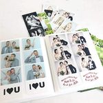 Photo Booth Photo Album - Holds 120 Photobooth 2x6 Photo Strips - Slide in - White Cover