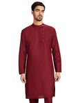 Amazon Brand - Symbol Rayon Men's Cotton Regular Festive Embellished Long Kurtas (Sy-A22-Mna-Etk-02_Maroon_L)