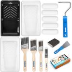 Rhibak Paint Roller Kit, Paint Brushes and 4 Inch Foam Small Paint Roller kit for Professional or Home Owners with All Paints and Stains for Professional Painting Results