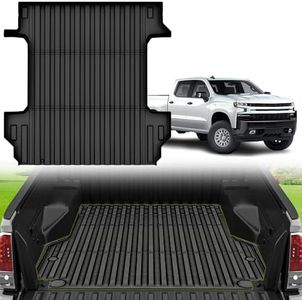 AUTOSAVER88 5.8FT Truck Bed Mat Fit for Chevrolet Silverado/GMC Sierra 1500 2019-2024, All Weather Protection TPE Heavy Duty Pickup Cargo Mat for Chevy Silverado Bed Liner Accessories- 1PC, Black