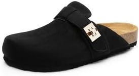 DREAM PAIRS Women's Clogs for Women Mules Cork Footbed Slip-On Shoes with Arch Support,Size 11,Black,SDML2406W