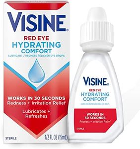 Visine Red Eye Hydrating Comfort Redness Relief and Lubricant Eye Drops to Help Moisturize and Relieve Red Eyes Due to Minor Eye Irritations Fast, Tetrahydrozoline HCl, 0.5 fl. oz