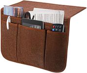 Bedside Caddy Bedside Storage Organizer Magazine Phone Tablet iPad Remote Holder, Organizer Caddy for Home College Dorm Bed, Sofa, Bunk Bed (Chocolate)