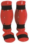 USI UNIVERSAL THE UNBEATABLE Shin Pad, Shin Pad MMA, Dip Form Shin Pads (851D) (L, Red)