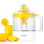 Geepas 25W Citrus Juicer for Quick, Healthy, Nutritious Juices - Effortless Juicer with Double squeezing cones, Bi-Direction Twist - 1 Litre Capacity - 2 Year Warranty