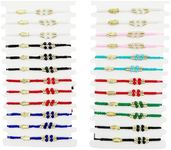 BONITTER 24/12Pcs Mexican Braclets Virgin Mary San Judas Bracelet For Women Red String Evil Eye Green Beads Anklets Jewelry