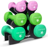 Dumbbell Neoprene 2-3-5lb pair + Plastic Rack