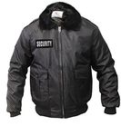 First Class Watch-Guard Bomber Jacket with Reflective Security ID (Black), Black, Medium