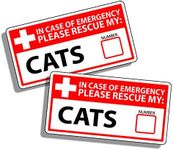 1st First Aid Emergency Warning Stickers - Cat Cats Kitten Safety Rescue Fireman Fire Pet Animals Help Save K9 Home Office