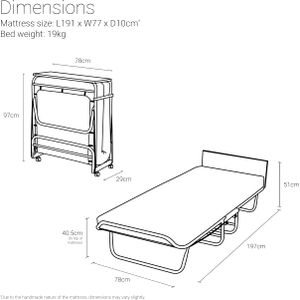 Jay-Be Supreme Folding Single Bed – Compact Guest Bed