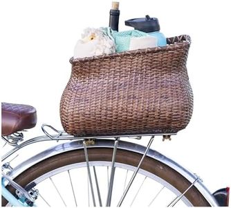 Warners Wheels Rear Bike Basket - Handmade Rattan Cruiser Bike Basket Rear - Rack Mounted Bicycle Cargo Caddy mounts to The Back Rack of Adult Cruisers, Ebike and delivery Bikes