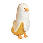 PEACHCAT Banana Duck Plush Toy Cute Plushie Hugging Plush Pillow Duck Stuffed Animal for Girls and Boys White 19.7"