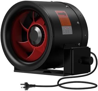 10 Inch Inline Duct Fan,1834 CMH Inline Fan Duct Fan Constant Speed - Ventilation Exhaust Fan for Heating Cooling Booster, Grow Tents, Hydroponics