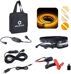 Welmotive 12V 4FT Led Light Strip White & Amber Dimmable Camping Awning Light with Amber Outdoor Mosquito Repellent Light Strip, RV Accessories Waterproof IP67 Multi-Functional Use for Car Tent