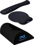 Everlasting Comfort Foot Rest Under Desk & Mouse Pad w/Wrist Support Bundle - Foot Elevation Pillow for Office, Desk, Gaming - Ergonomic Memory Foam Desk Cushion and Keyboard Wrist Rest