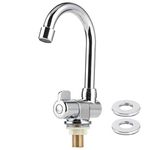 KIMISS Cold Water Faucet, Single Cold Water Tap Basin Faucet 360 Degree Rotation 1/2in Mounting Thread for RV Motorhome