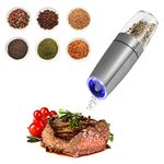 Electric Pepper Grinder, Gravity-Activated Sensor salt and pepper grinder mills Auto Grinding Salt Pepper Machine Set With Blue LED Lights
