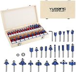 Yueqing Zhongji Router Bits Set of 24 Pieces 1/4 Inch Tungsten Carbide Router Bits, 24 Pieces Router Bit Professional Woodworking Tools for Beginners