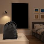 Sun Zero Lights Out Starry Night Portable Travel 100% Blackout Suction Cup Curtain Panel, 50" x 78", Black