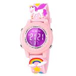 VAPCUFF Toys for Girls Age 3 4 5 6 7, 3D Cartoon Waterproof Watch for Girls Birthday Present Gifts for 4-9 Year Old Kids Festival Gifts for Kids Party Favor Gifts for Girls Age 3-10 - Light Pink