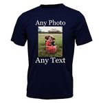 PB TECH Personalised T-Shirt - Unisex Stag T-Shirt Hen - Customised Image/Picture/Photo/Text/Create Your Own Custom Personalised T-Shirt (as8, Alpha, l, Regular, Regular, Navy Blue)