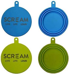 Scream 49-SDC04138 Silicone Pet Food Can Cover 2Pk, Loud Green & Blue, 6.6cm - 8.6cm