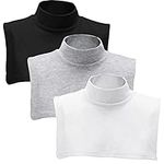 Fake Turtleneck Dickey Detachable Collars Set Half Top Mock Blouse Collar for Women Men, Light Gray, White, Black, One Size