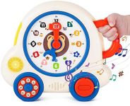 Thedttoy Baby Toys 12 18+ Months, Early Learning Musical Toys Teaching Clock Toy for 1 2 3 Year Old Boys Girls, Educational Sound Toys with Light, Birthday Gifts Present for Kids Toddlers Age 1 2 3+