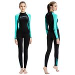 Dive Skins Full Body Swimsuit Wetsuit Scuba Rash Guard Diving Suit for Women Men Adult, Long Sleeve Swimwear One Piece UV Protection Quick Dry Sunsuit for Surfing Snorkeling Kayaking (Black, S)