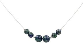 Earth On A Chain ~ Sterling Silver Azurite Necklace ~ Natural Stone Necklace ~ Silver Blue Necklace ~ Silver Green Necklace ~ Azurite Is Malachite & Lapis Lazuli In One Stone! ~ Blue Stone Necklace