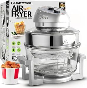Big Boss 16Qt Large Air Fryer – Large Capacity Non Toxic Glass Air Fryer Oven with 50+ Air Fryers Recipe Book for Quick+Easy Meals for Entire Family, AirFryer Oven Makes Healthier Crispy Foods –Silver